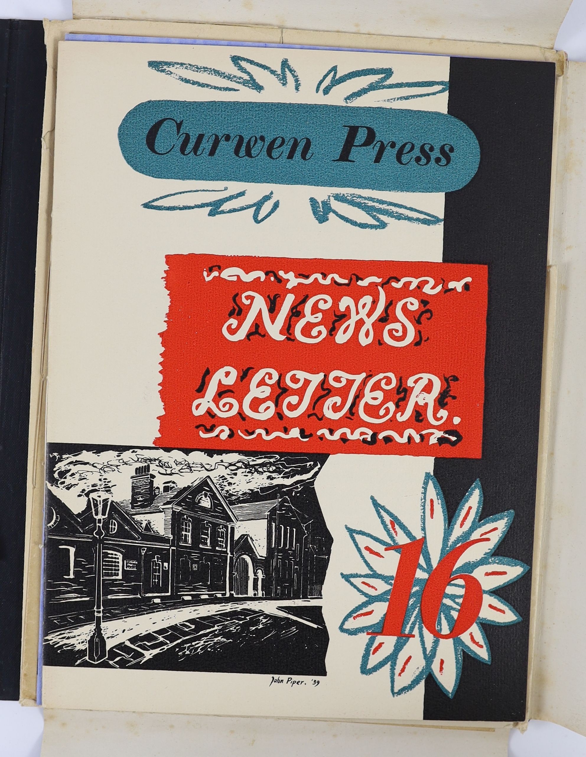 Various [The Curwen Press] - The Curwen Press News-Letter. 1st ed. 15 vols of 16 (lacking no.2). Adorned with numerous illustrations throughout, many coloured and some folding sections. Publishers illustrated paper cover